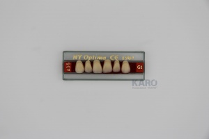 Зубы Optima, цвет A3.5, верхние фронтальные, 3-х слойные, 6 шт, TOROS DENTAL