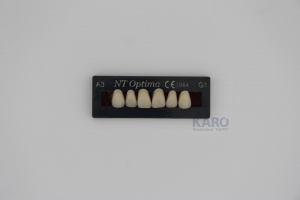Зубы Optima, цвет A3, верхние фронтальные, 3-х слойные, 6 шт, TOROS DENTAL