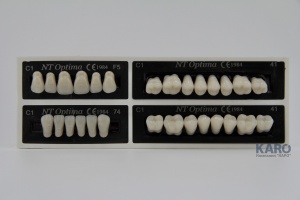 Зубы Optima, цвет C1, 3-х слойные, гарнитур 28 шт, TOROS DENTAL